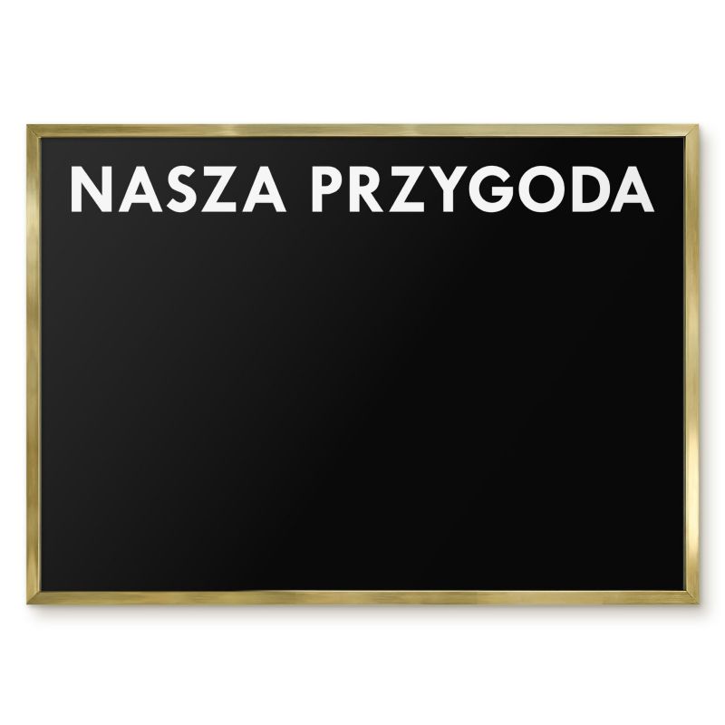 Tablica Magnetyczna Do Notatek Tulup 70x50 cm Nasza przygoda 7 - Złota rama Do salonu, sypialni 1 szt.
