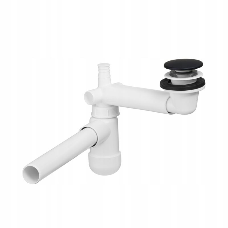 Syfon czarny mat niski PRELOC 400 z teleskopem i Click-Clack 32 mm 1 szt.