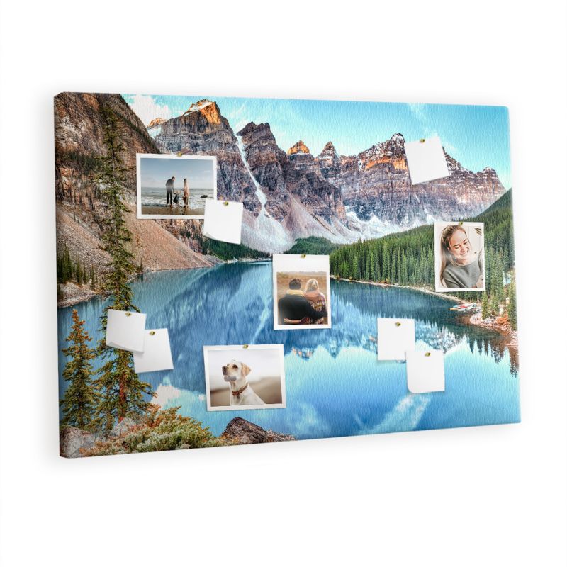Tablica Korkowa Na Płótnie Tulup 120x80 cm Skalny krajobraz górski Ozdobna loft Pinezki metaliczne 1 kpl