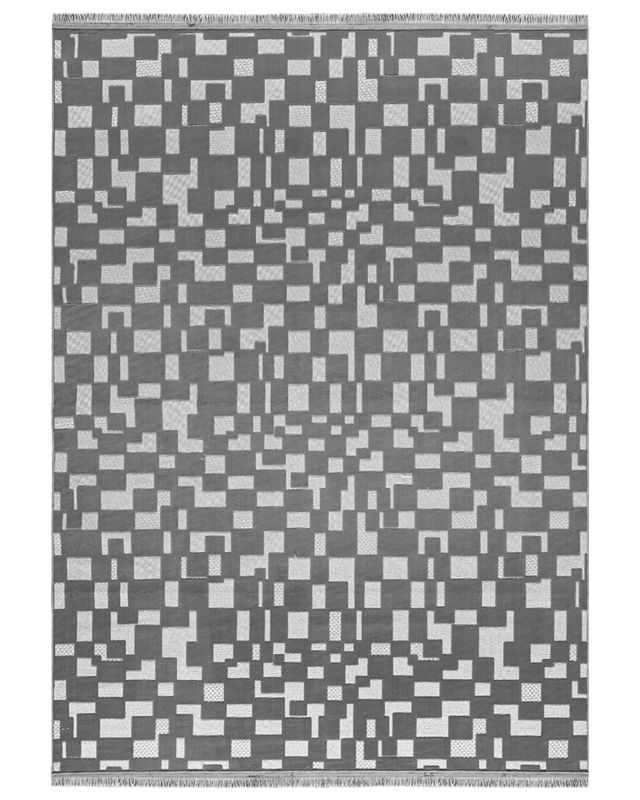 Nowoczesny dywan, geometryczny 80x150cm Sora Volo Mazovia - grafitowy, na ogrzewanie podłogowe, 1szt.