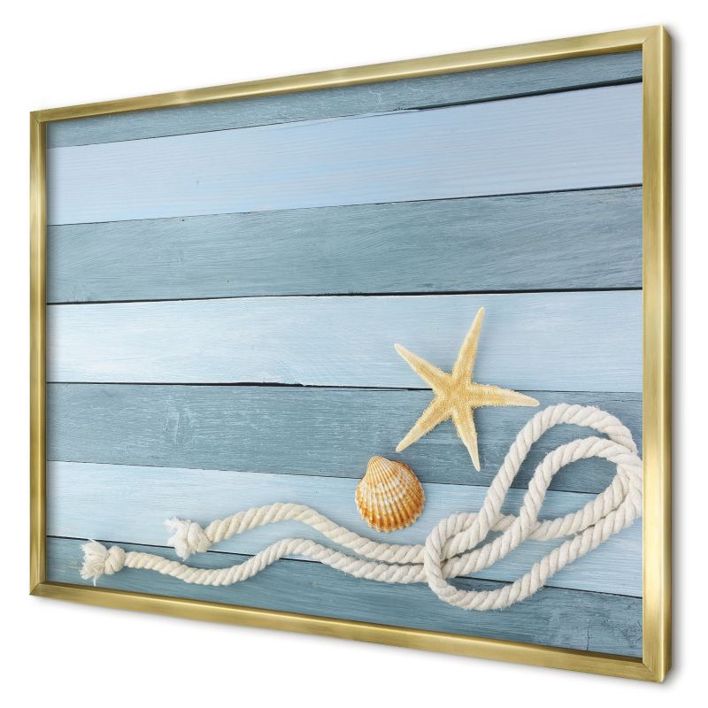 Ozdobna tablica magnetyczna Wallfluent 70x50 Morski klimat w złotej ramie 1szt