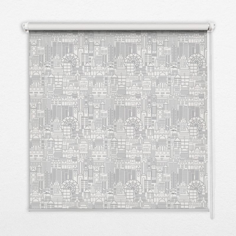 Roleta Do Okien Tulup 150x180 cm Szkic Miasta Montaż do ściany/sufitu 1 szt.
