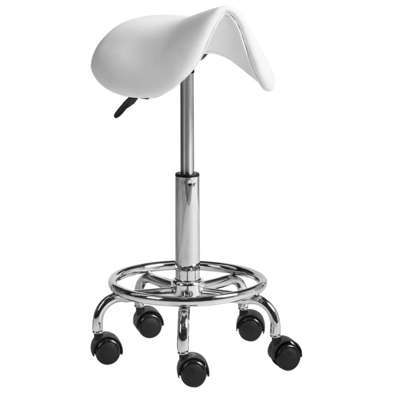 Taboret obrotowy Dumont Ekoskóra Biały 1 szt.