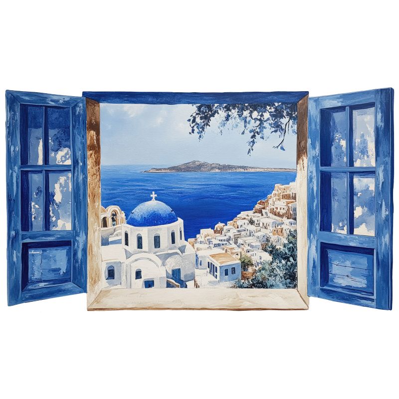 Naklejka ścienna 3D Wallfluent Grecki krajobraz 100x58 cm Efekt Głębi Boho 1 rol.