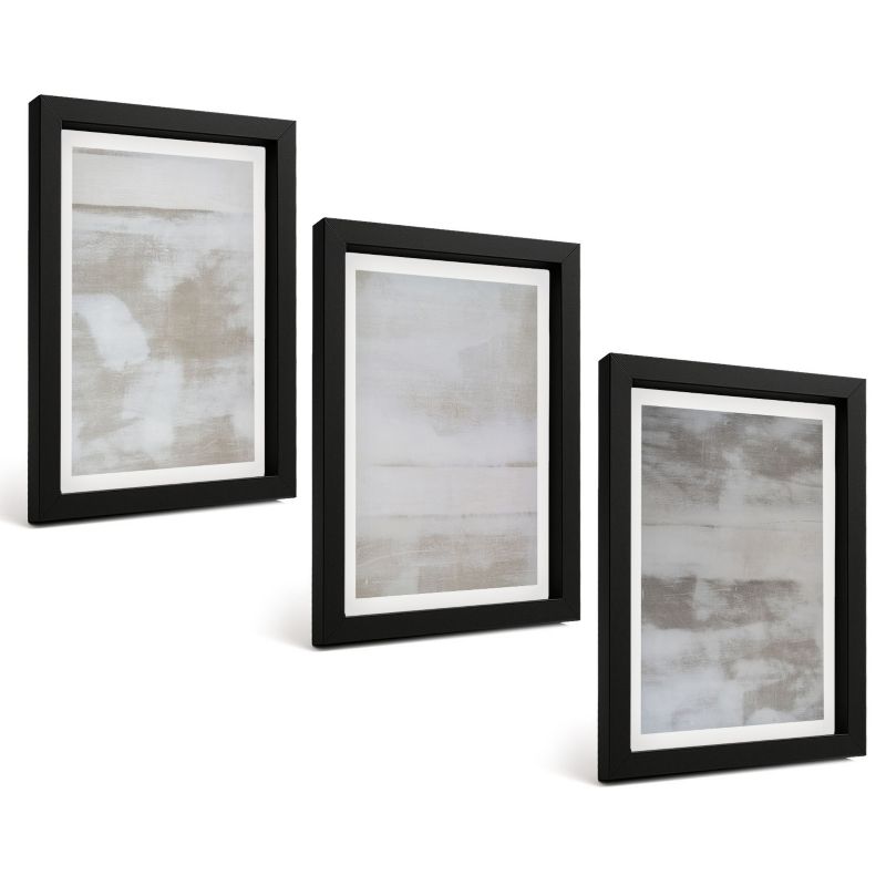 Zestaw Obrazów 3 Częściowy ArtPrintCave Czarne Ramki 20x30 cm Dekoracja do Sypialni Wytarte tekstury nowoczesny 1 kpl.