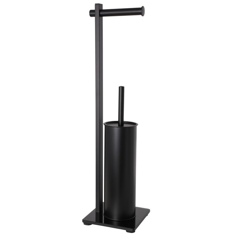Stojak wolnostojący LUKI Yoka Home 2 w 1 czarny szczotka WC z uchwytem na papier toaletowy - 1 szt.
