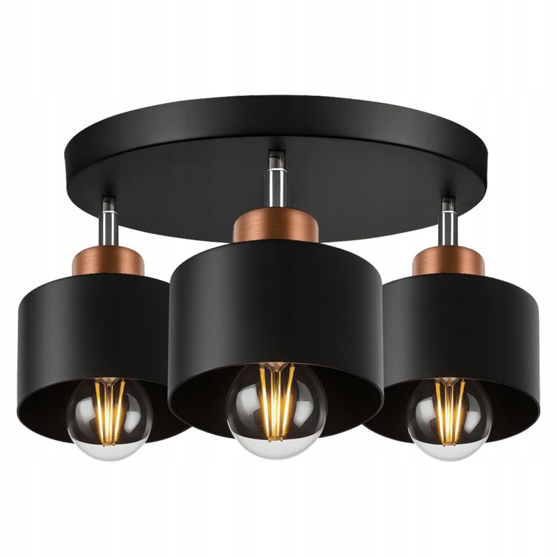 Lampa sufitowana LEDLUX wisząca żyrandol plafon loft do kuchni salonu E27 1 szt.