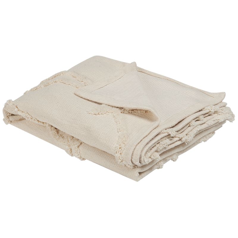 Koc Acacia Bawełna 130 x 160 cm Beżowy 1 szt.