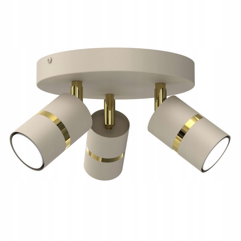 Lampa sufitowa Ewilight plafon jokeys szary złoty 3xGU10 1szt
