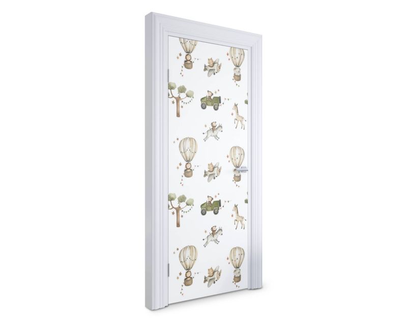 Samoprzylepna naklejka na drzwi Wallfluent 75x205 cm Przygody zwierząt 1 szt.