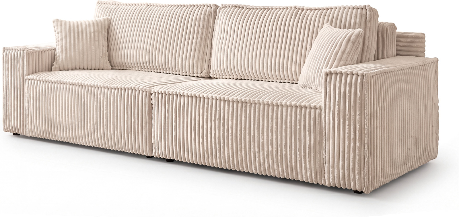 Sofa rozkładana z funkcją spania do salonu BELIO sztruks beżowa