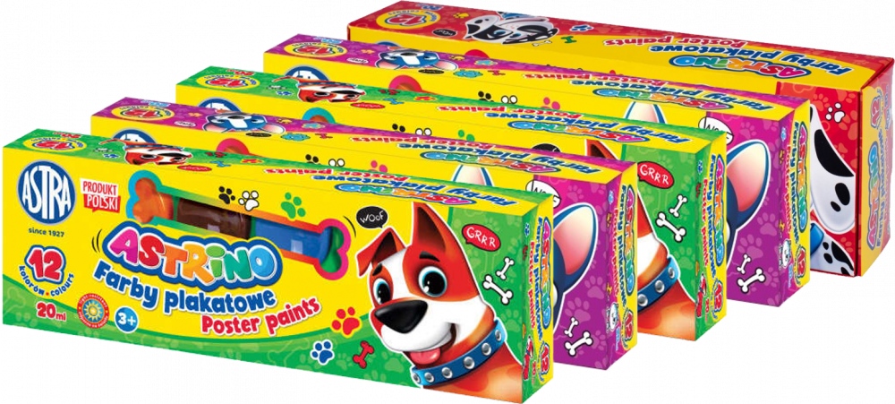 5x Farby plakatowe Astra Astrino, 20ml, 12 sztuk, mix kolorów
