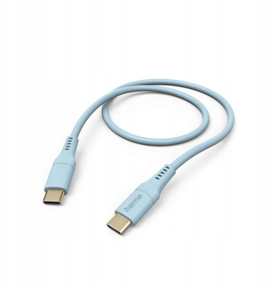 Kabel USB C - USB C Hama Flexible, silikonowy, 1.5m, niebieski
