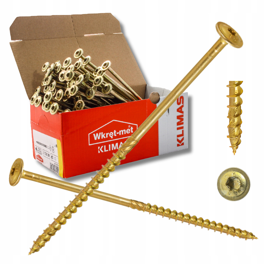 Wkręty ciesielskie do drewna z łbem podkładkowym 6 x 120mm 100 sztuk TORX