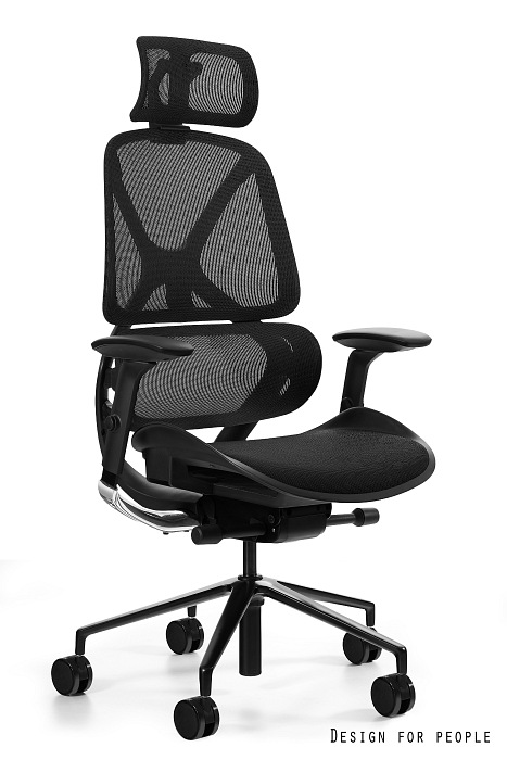 Fotel biurowy AREO-X, ergonomiczny, siatka/siatka, czarny lub szary Unique