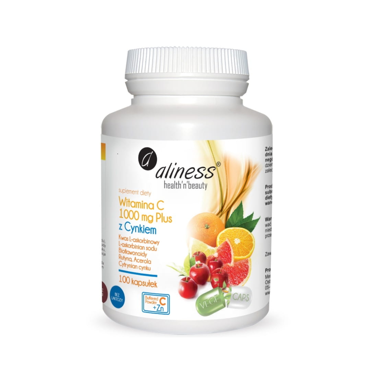 Aliness, witamina c 1000 mg z cynkiem, 100 kapsułek