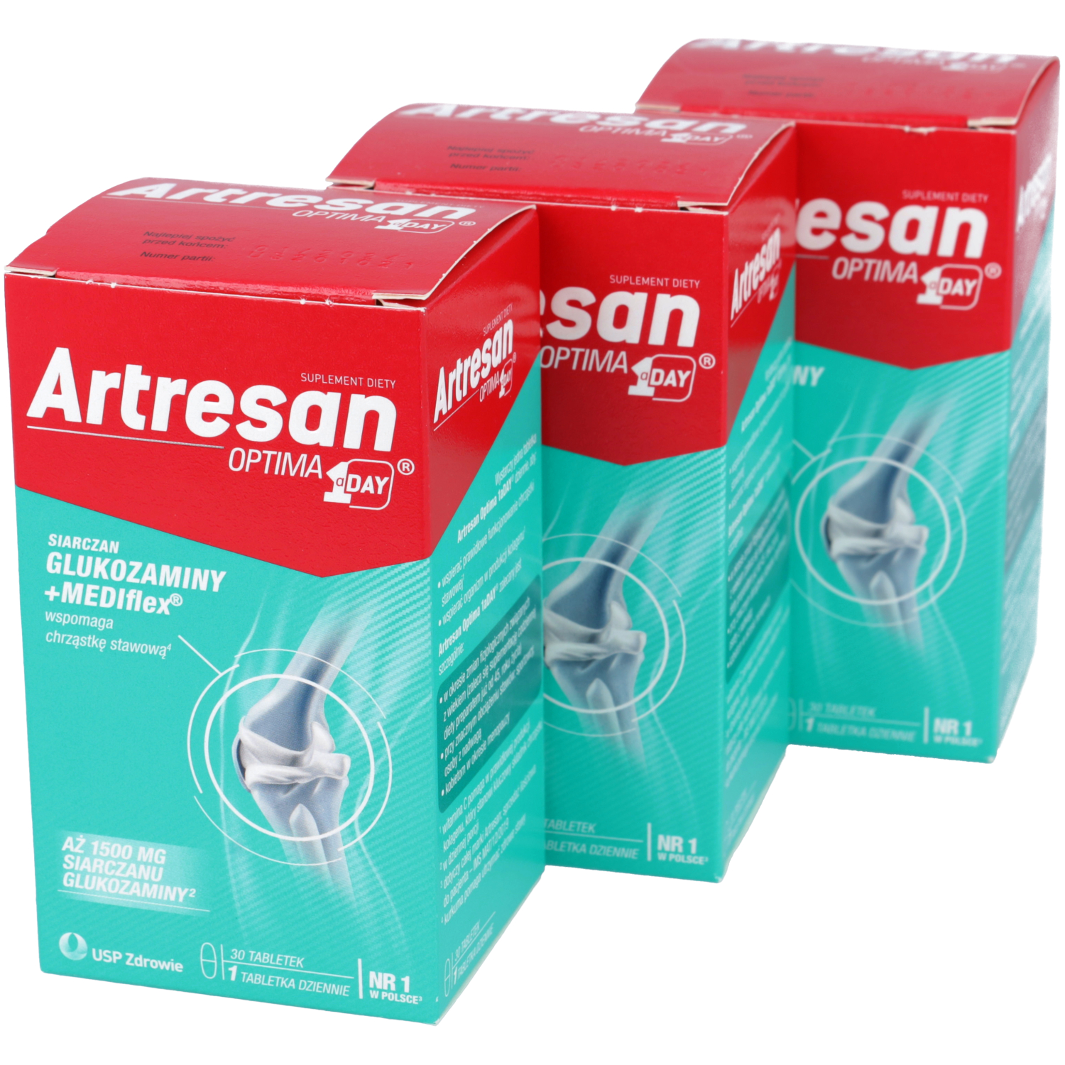 Zestaw: 3 x artresan optima 1 a day, 30 tabletek