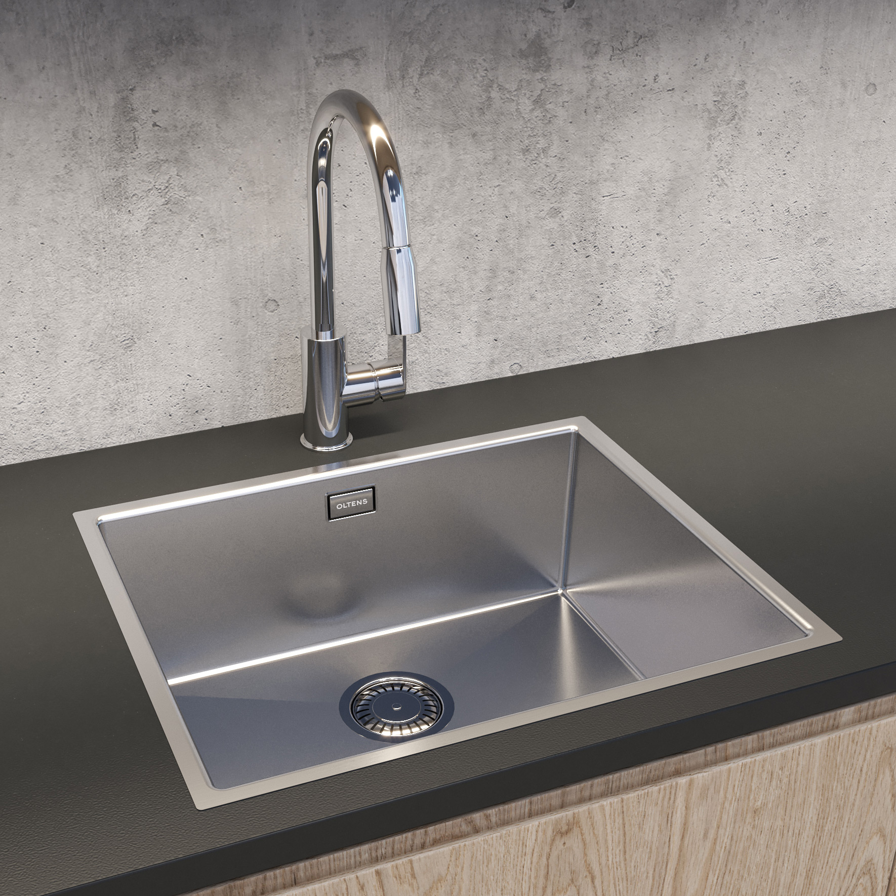 Oltens Stalvask zlewozmywak stalowy 1-komorowy 54x44 cm stal polerowana 71101100 - Wysyłka w 24h