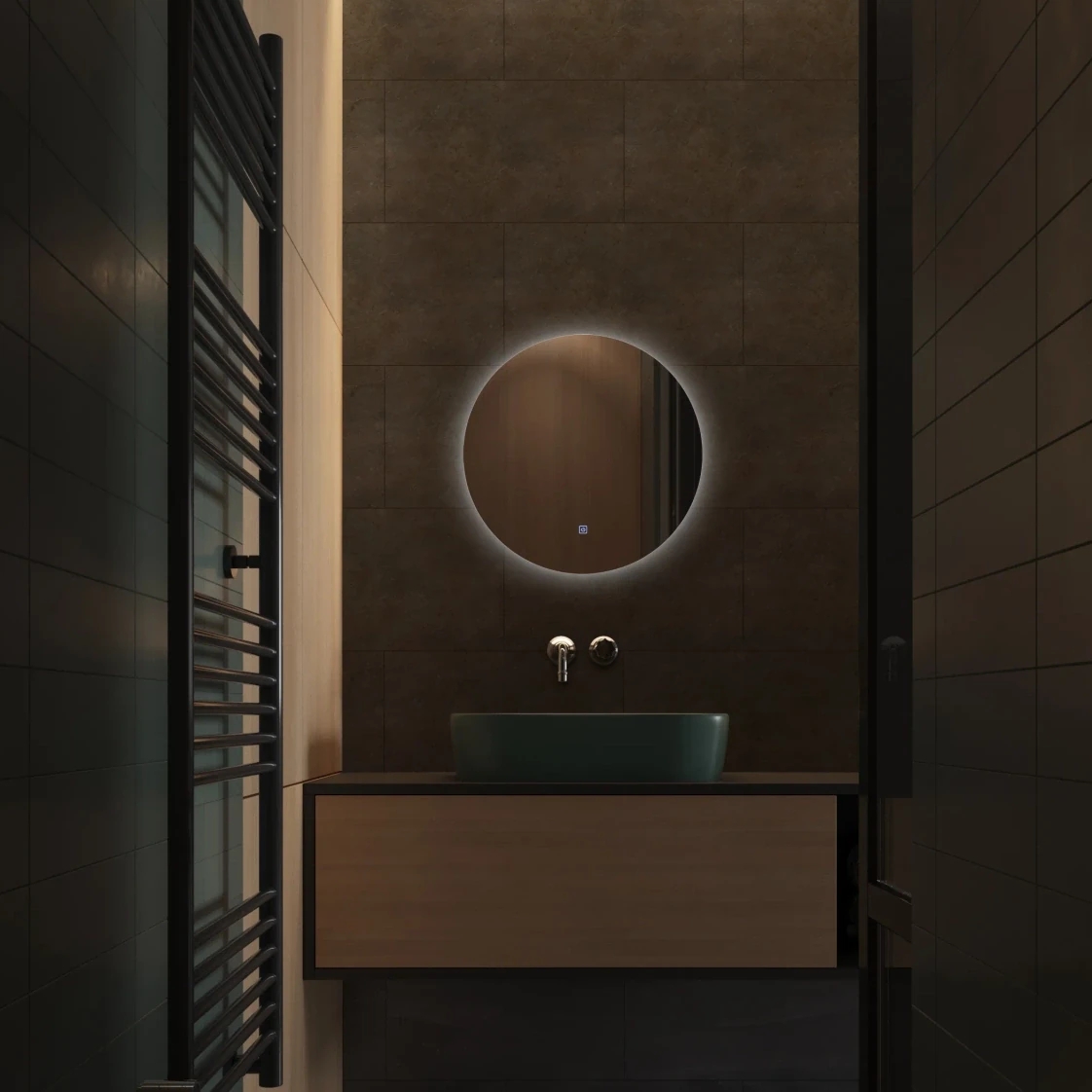 Balneo Roco lustro 90x90 cm okrągłe z oświetleniem z matą grzewczą L0101010403-9