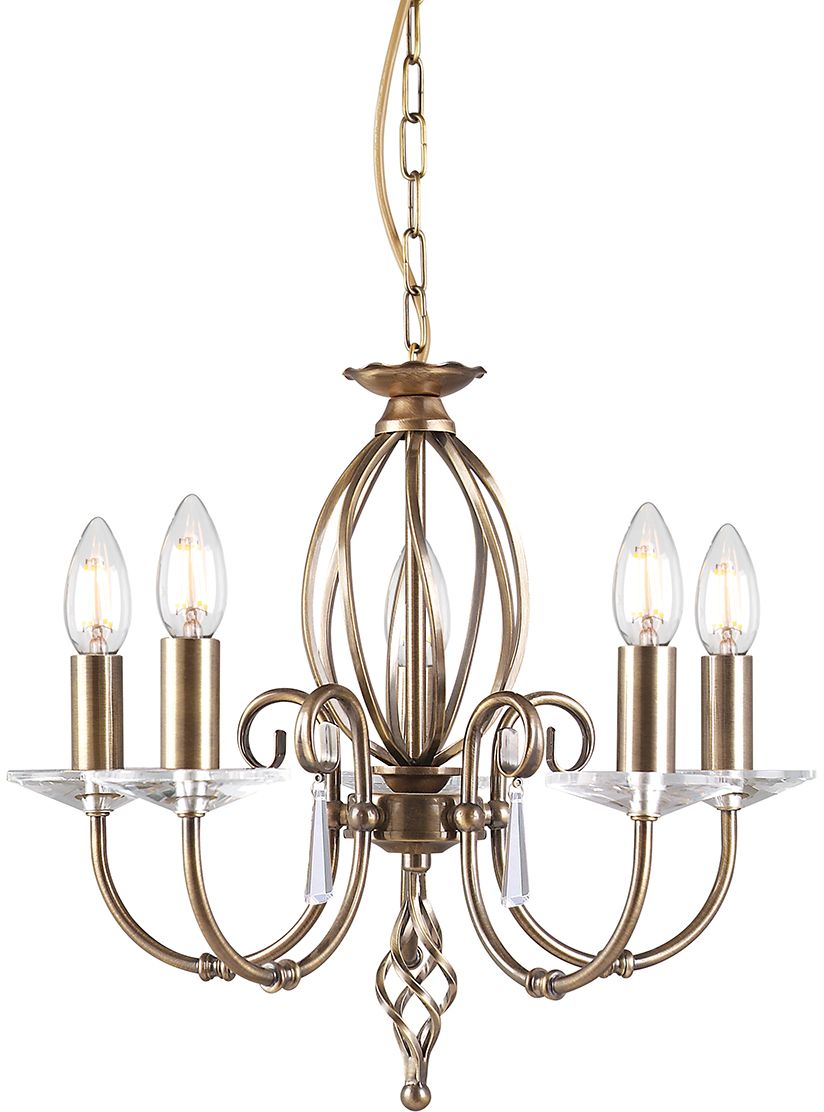 Elstead Lighting Aegean lampa wisząca 5x60 W postarzany mosiądz AG5-AGED-BRASS