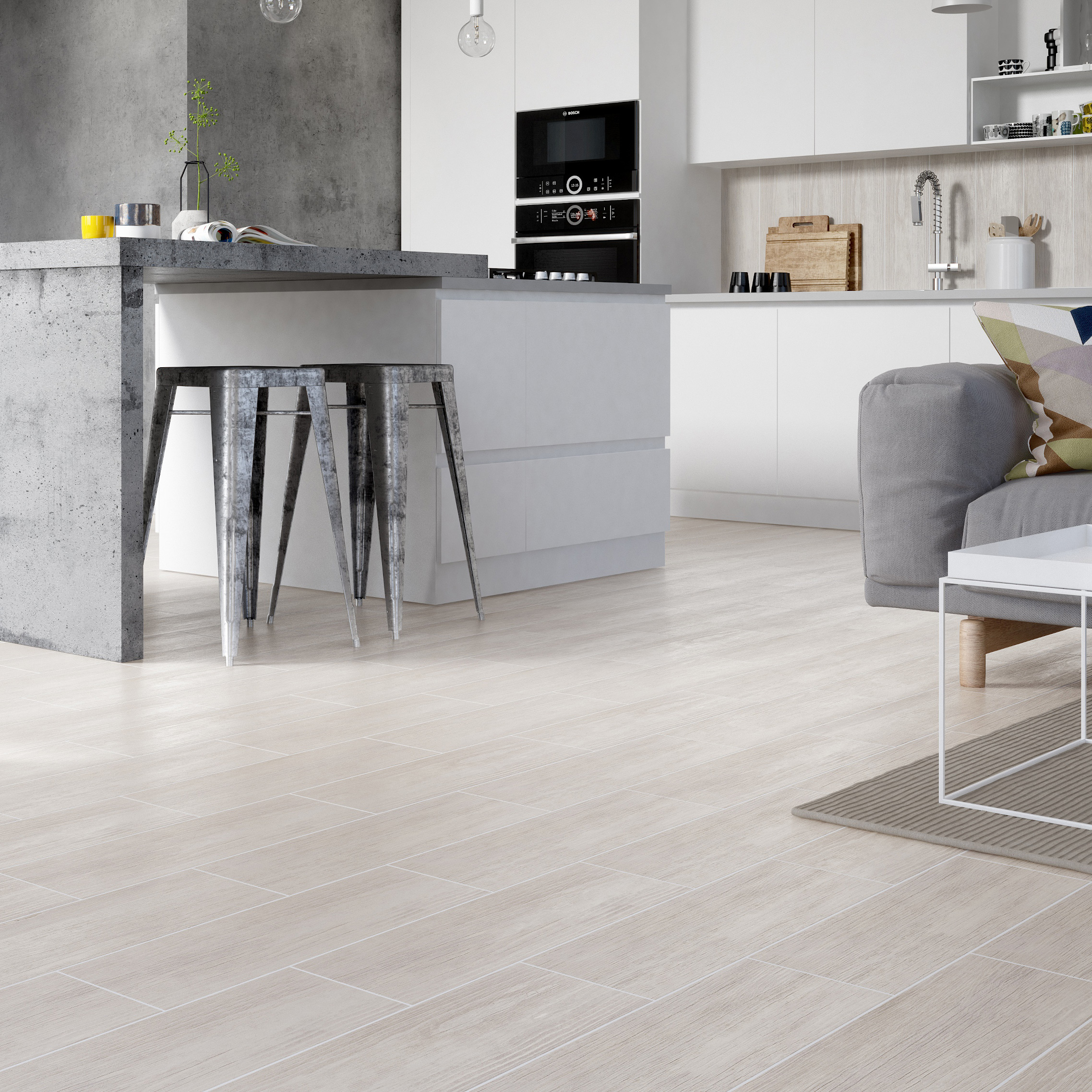 Cersanit Finwood white płytka ścienno-podłogowa 18,5x59,8 cm STR biały mat