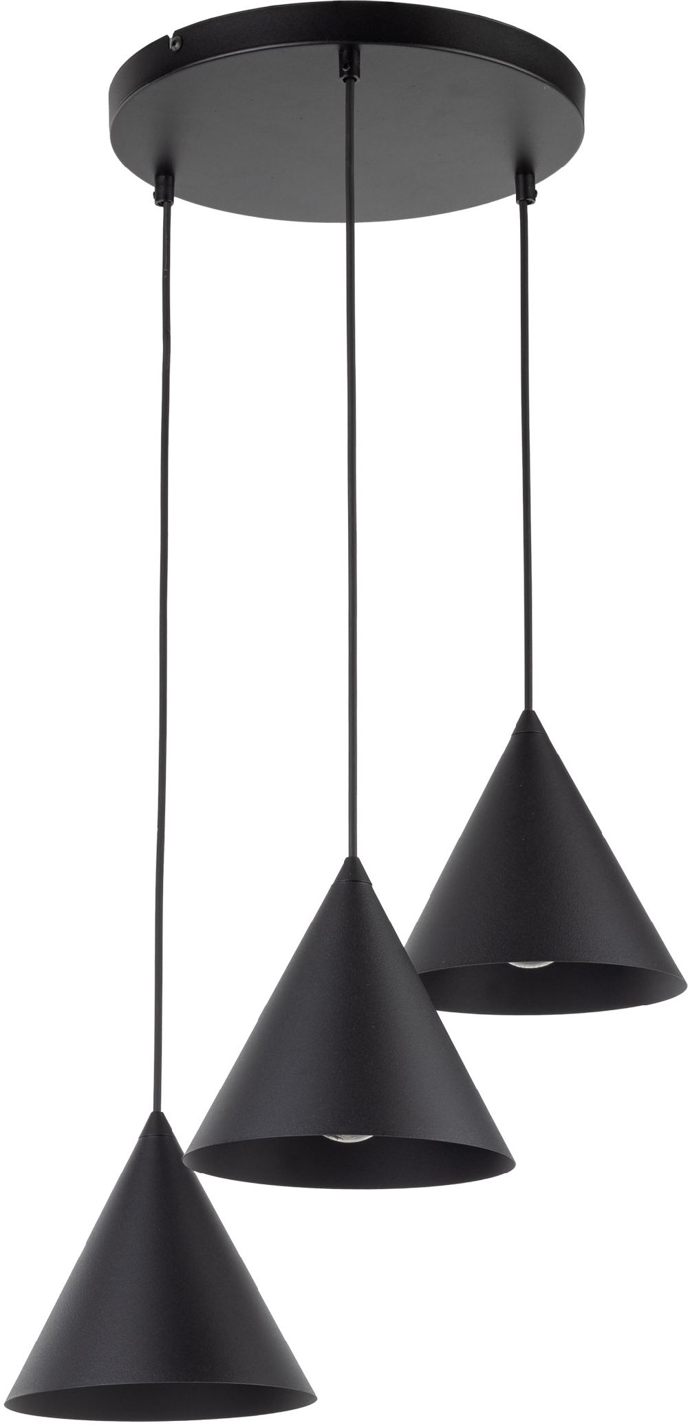 TK Lighting Cono lampa wisząca 3x15 W czarna 10067