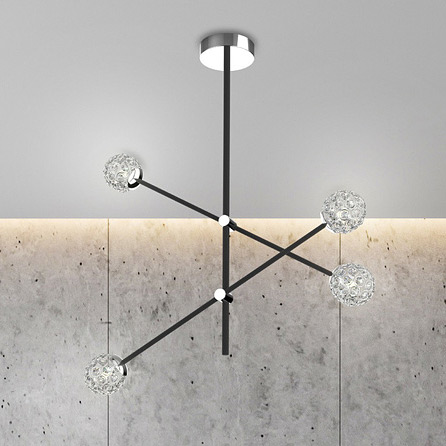 Apeti Paksos lampa wisząca 4x5 W czarna A0032-341