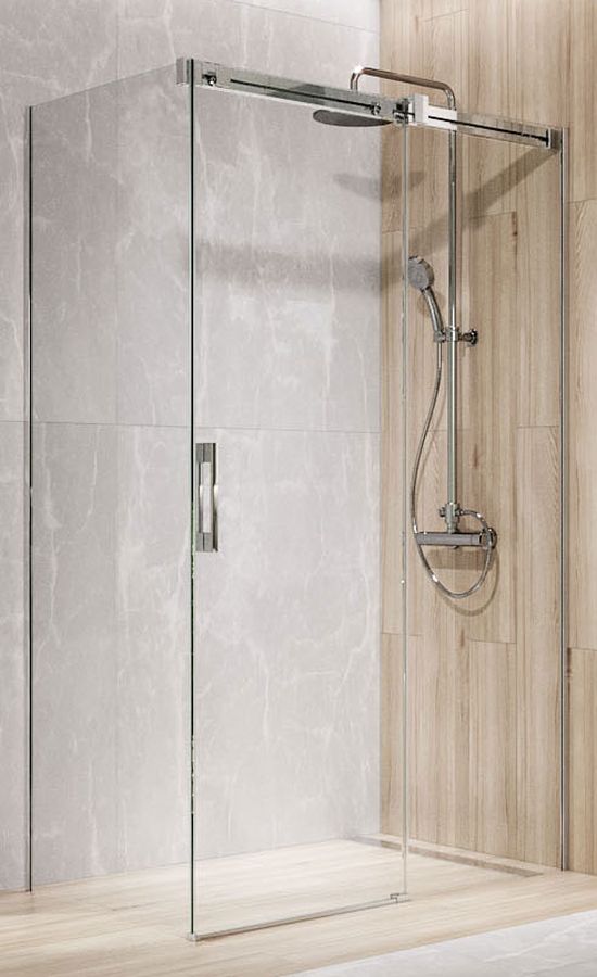 Radaway Espera Pro KDJ drzwi prysznicowe ze ścianką 110 cm prawe chrom/szkło przezroczyste 10090110-01-01R/10092110-01-01R