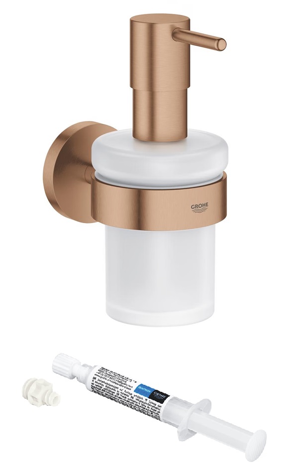 Zestaw Grohe Start dozownik do mydła 160 ml Brushed Warm Sunset z klejem do akcesoriów łazienkowych QuickGlue (41195DL0, 41127000)