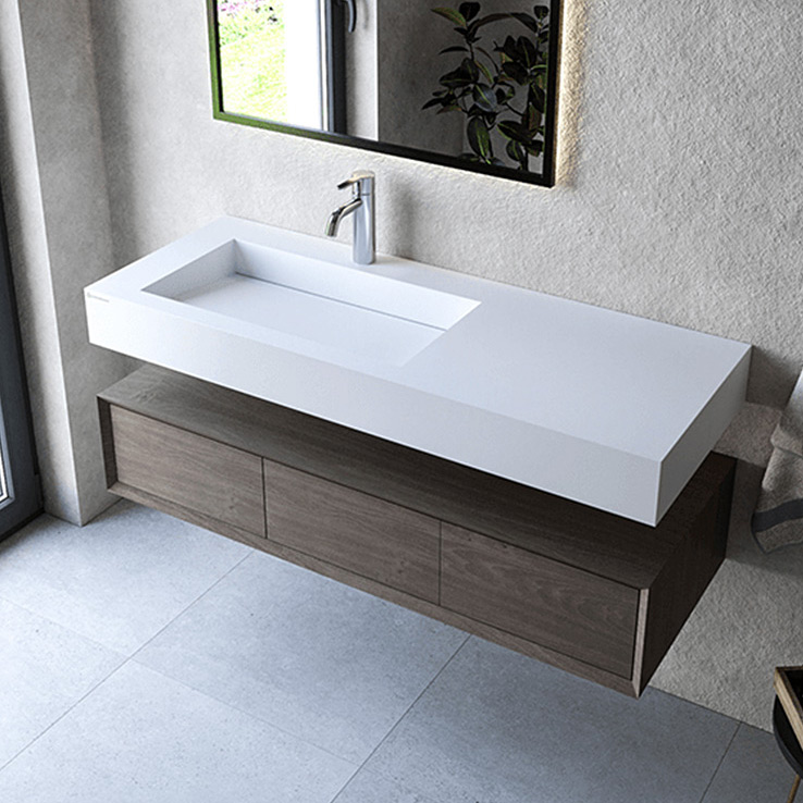 Cristalstone Linea Ideal umywalka 120x45 cm prostokątna biały U1200-MBLOLC