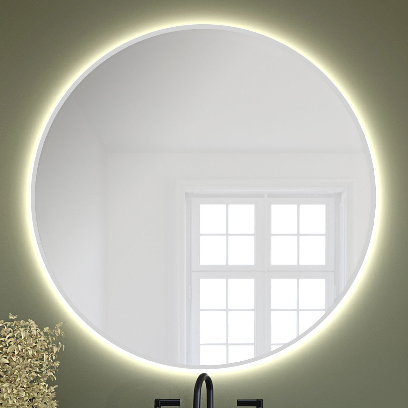 Baltica Design Tiny Border Bright lustro 100x100 cm białe barwa zimna z matą grzewczą