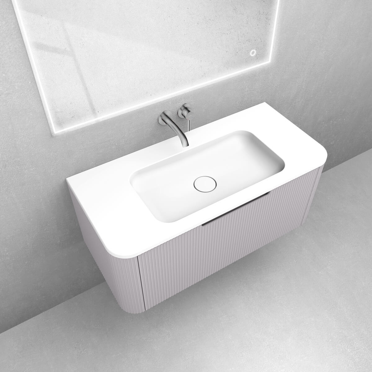 Zestaw Oltens Hamnes szafka podumywalkowa 100 cm z umywalką kaszmir/biały mat 68881900 - Wysyłka w 24h