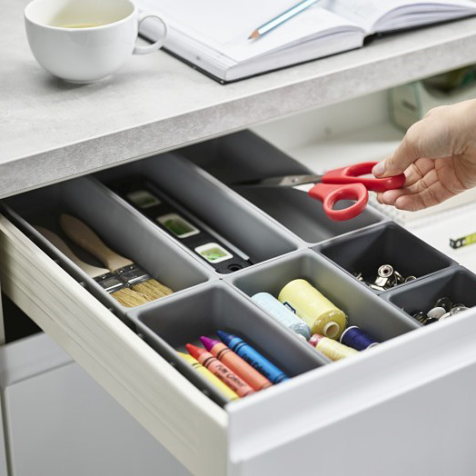 Joseph Joseph Drawer Blox organizer do szafki modułowy siedmioelementowy szary 85199