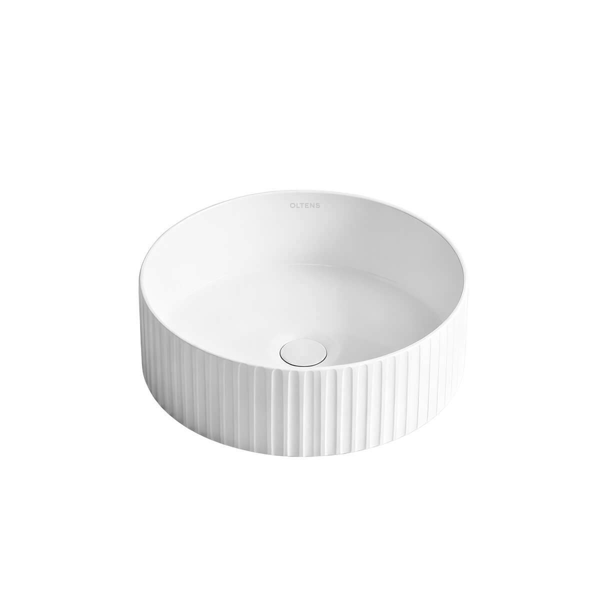 Oltens Hamnes Rila umywalka 36x36 cm nablatowa okrągła z powłoką SmartClean biała 40830000