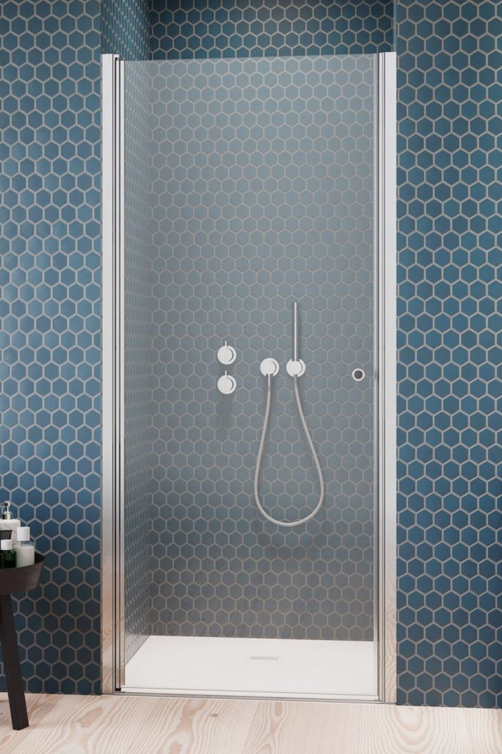 Radaway Eos DWJ I drzwi prysznicowe 90 cm wnękowe lewe chrom/szkło przezroczyste 137903-01-01L