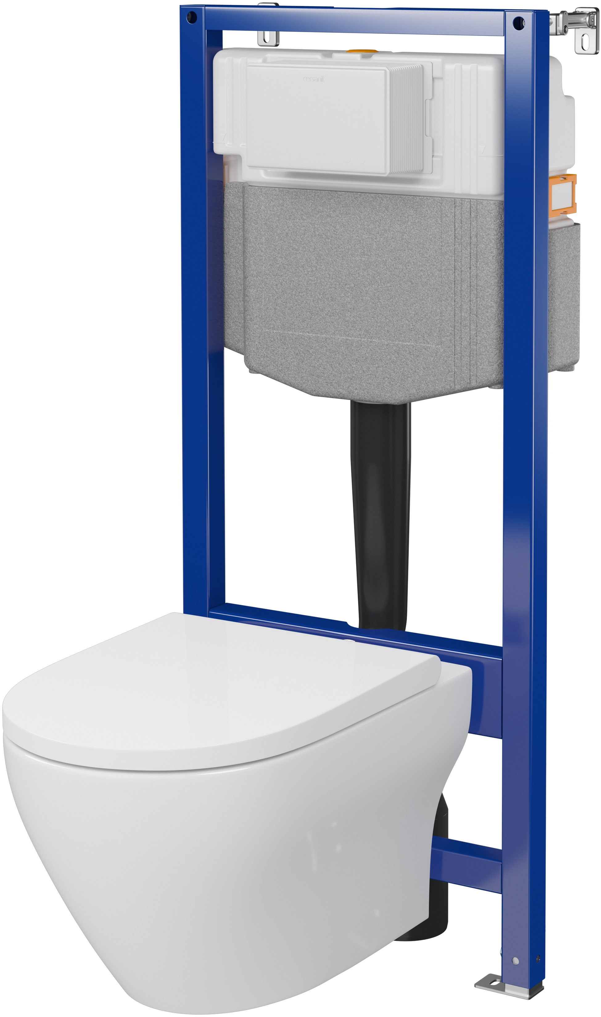 Zestaw Cersanit Larga Pro oval miska WC CleanOn spłukiwanie wirowe z deską wolnoopadającą i stelaż podtynkowy Aqua 2.0 S701-893 - Wysyłka w 24h
