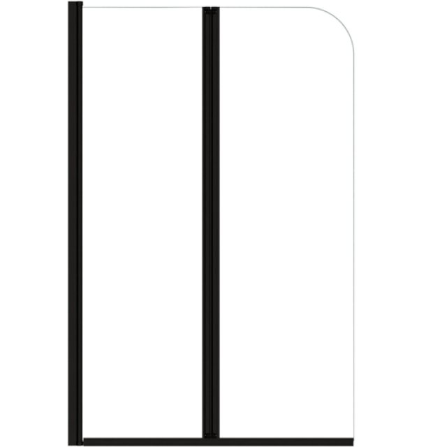 BESCO Parawan nawannowy PRIME BLACK dwuskrzydłowy 90x140 szkło transp
