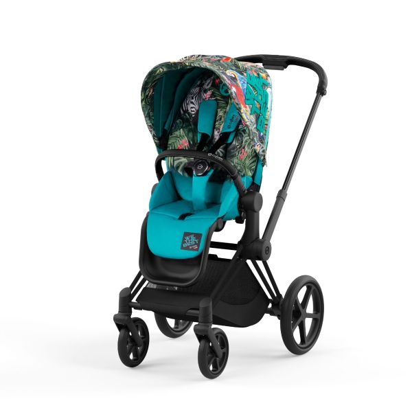 Cybex ePriam Fashion Collection - wózek spacerowy z napędem elektrycznym-Cybex by DJ Khaled-Chrome z czarną rączką