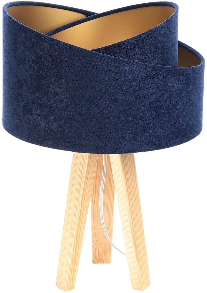Darmowa Dostawa - Lampa stołowa 1x60 W złota-niebieska-drewno BPS Koncept Galaxy 060S044