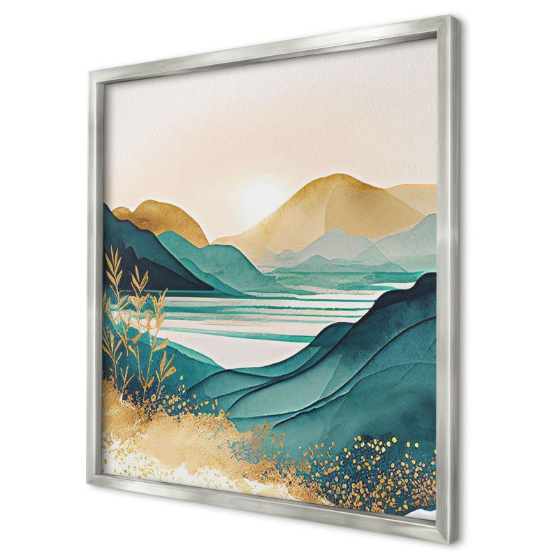 Tablica magnetyczna do salonu Wallfluent 50x50 Spokojny widok w srebrnej ramie 1szt