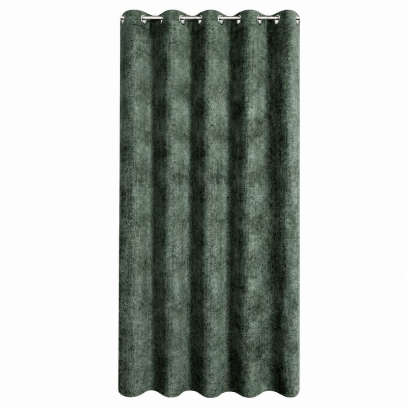 Zasłona gotowa na przelotkach Eurofirany 135x250 cm zielona 1 szt.