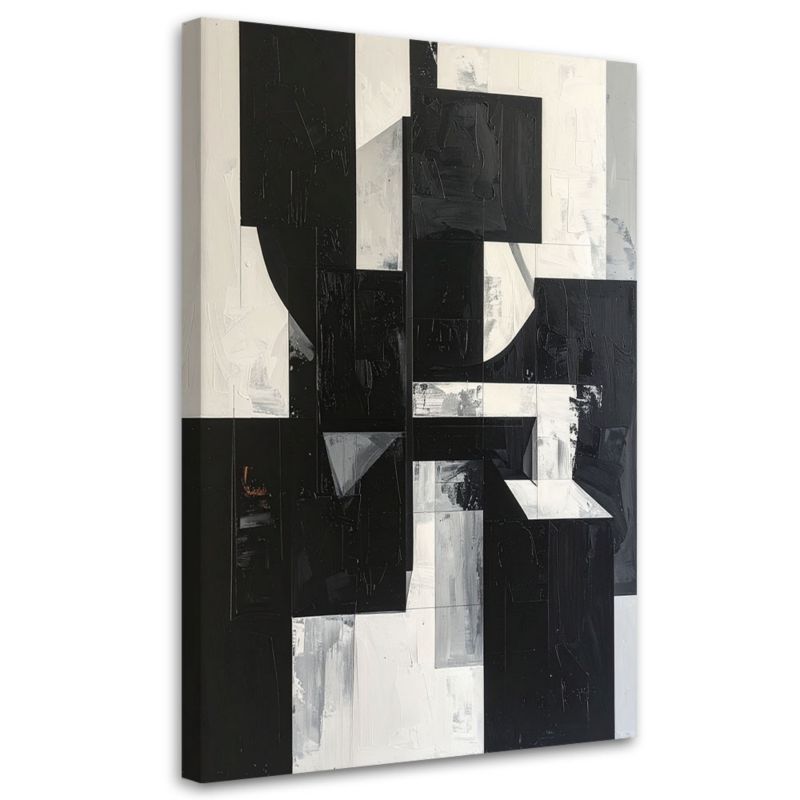Obraz do salonu biura Feeby Abstrakcyjna kompozycja czarno biały 80x120cm 1szt