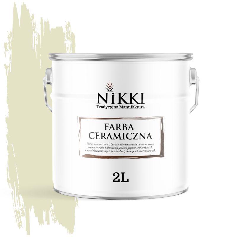 Farba Ceramiczna Wewnętrzna Ściany i Sufity NIKKI Biel złamana w groszkowy H2476 Głęboki Mat 2L