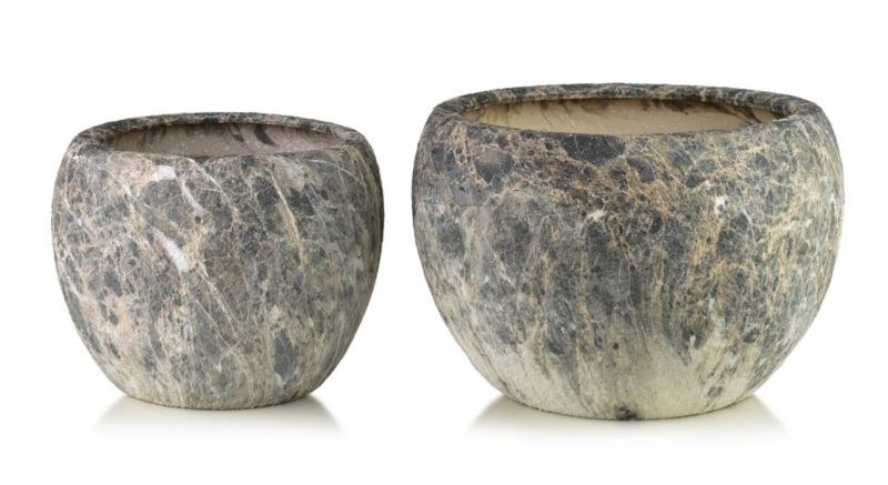 Osłonki ceramiczne MONDEX NEVA 51x51x35, 38x38x30 beżowo-szare 2 szt.