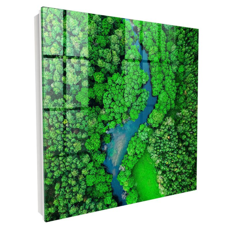 Pudełko Na Klucze Tulup 30x30 cm Zielone lasy - Biała - Otwierana na prawo 1 szt.
