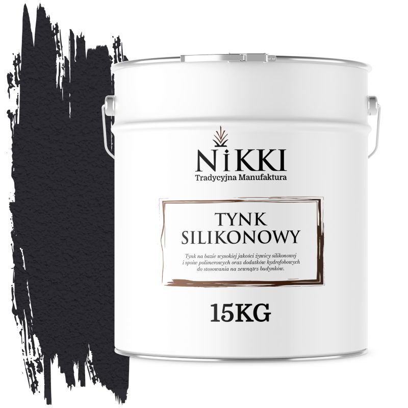 Tynk Silikonowy NIKKI do Elewacji i Fasad Baranek Czarny Głęboki 9005 2mm 15KG