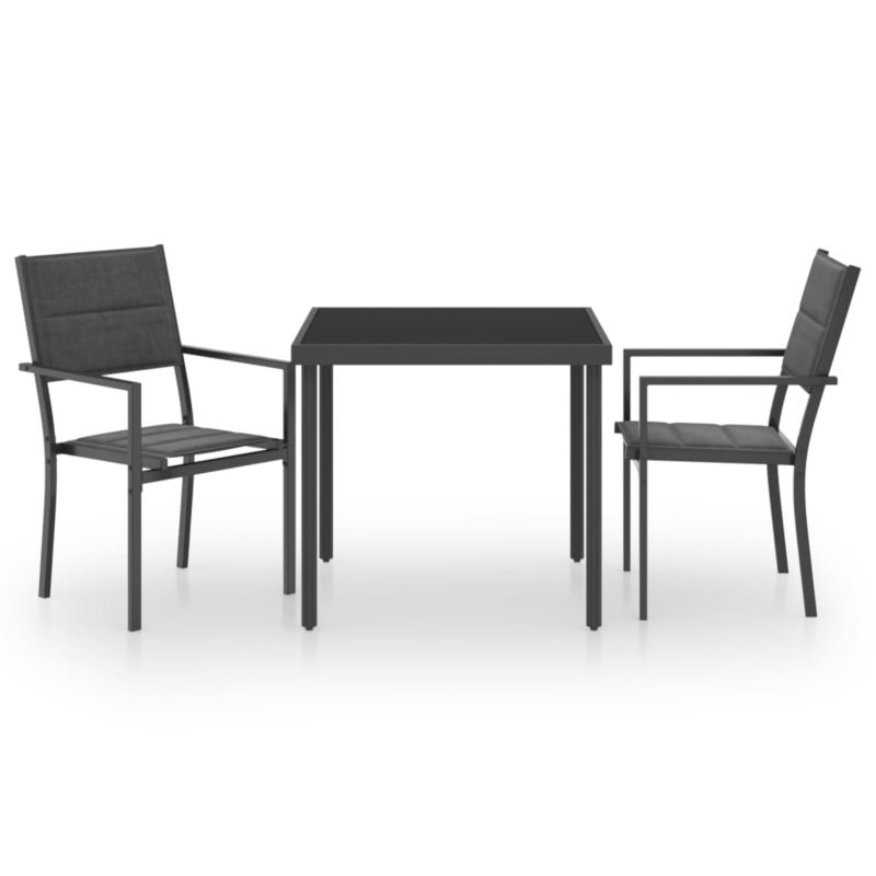 Zestaw mebli ogrodowych jadalniany WaszeMeble 2-osobowy HDPE i stal szary WM-3073531 1 kpl
