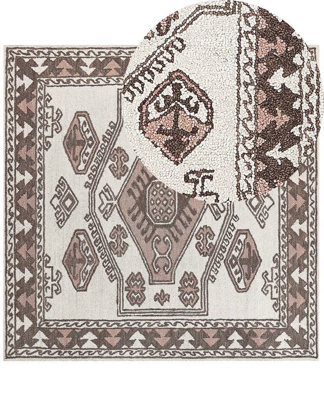 Dywan Tomarza Kolorowy 200 x 200 cm Wełna 1 szt.