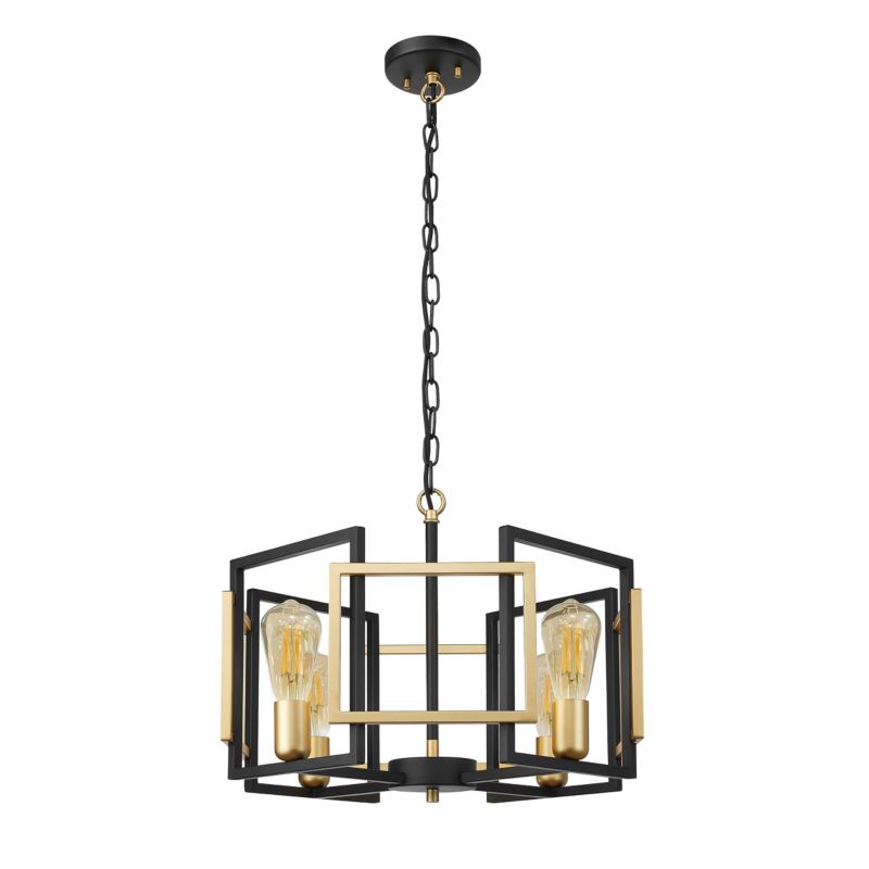 Lampa wisząca geometryczne kształty Italux Primero czarna 4xE27x60W IP20 wym:164x50x50cm - 1 szt.