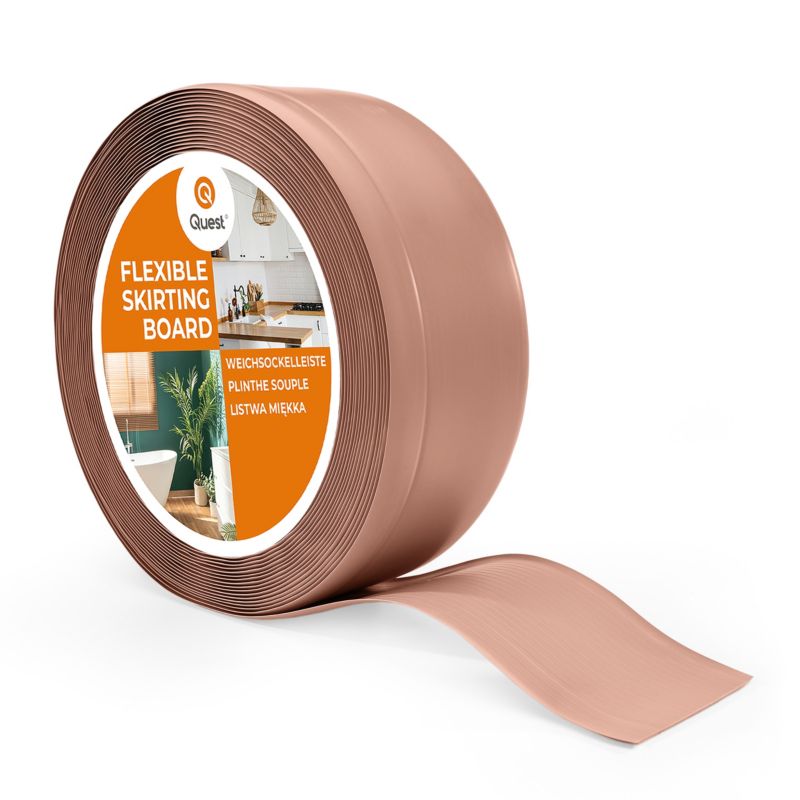 Listwa przypodłogowa PCV 70x20 mm QUEST, elastyczna, miękka listwa cokołowa - 25m, jasnobrązowy, 1 szt.